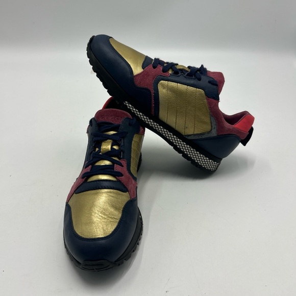 Gucci women’s sneakers shoes size 38 GOLD PINK NAVY - Picture 1 of 15